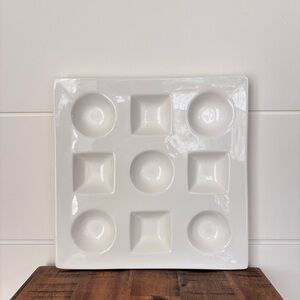 BIA Cordon Bleu White Porcelin Tray with Nines Compartments